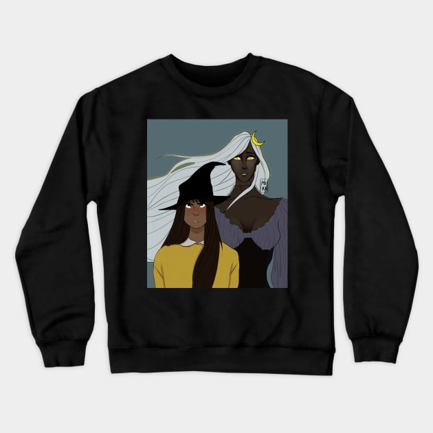 The Moon Goddess Loves Me Crewneck Sweatshirt by ArtByMika